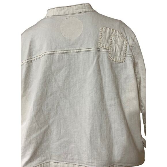 Crystalline White Demin Jacket with Rhinestones and Embroidered Size XL - Picture 4 of 5